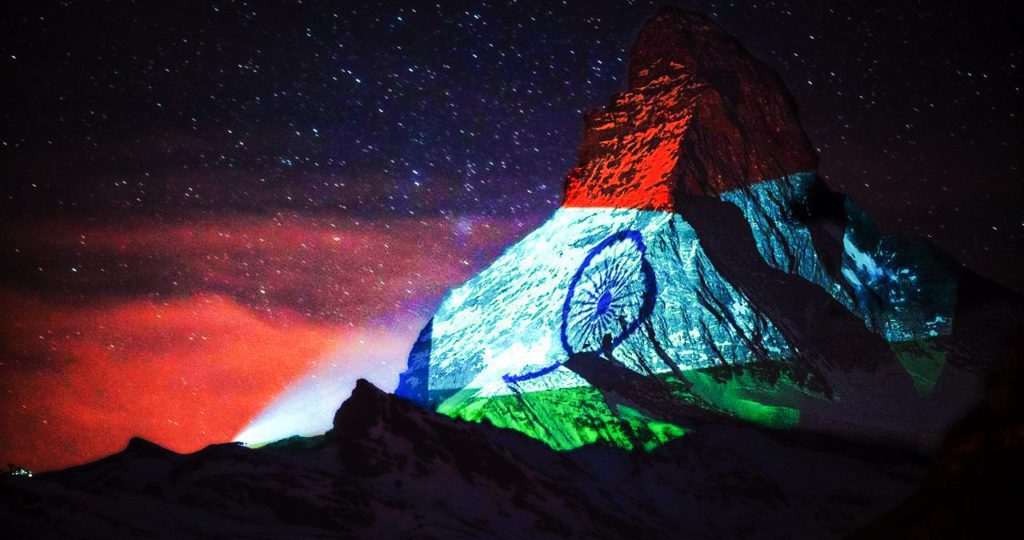 Stunning View of Indian Tricolour Projected onto Switzerland’s Mighty Matterhorn