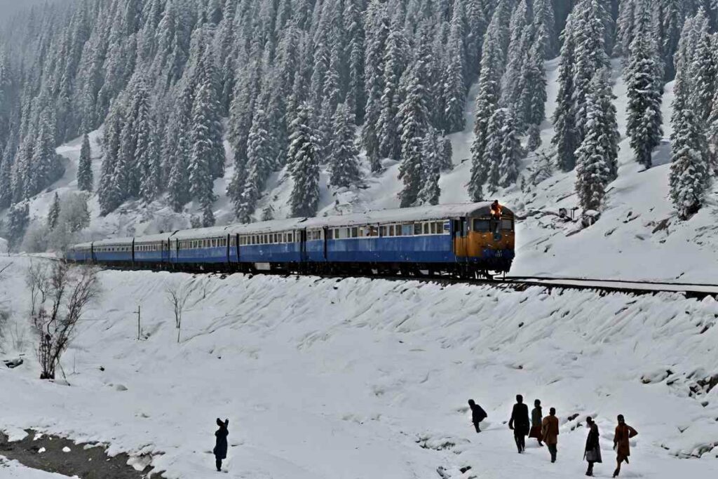 Indian Railways Shares Mesmerizing Video of Snowy Train Journey Through Kashmir